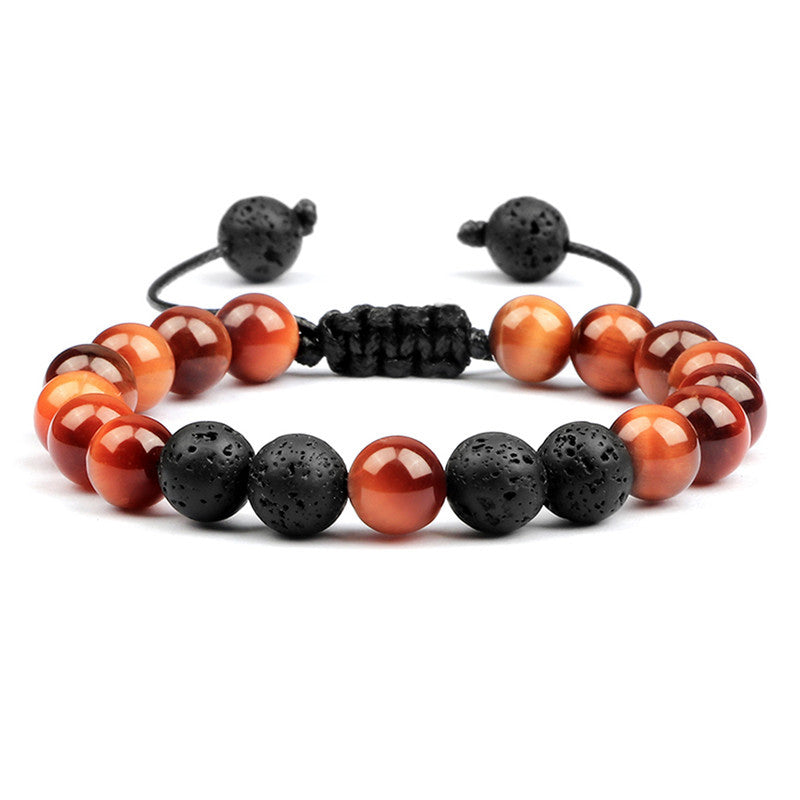 Brazalete trenzado de tigre de color volcánico de lava de lava al por mayor